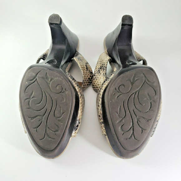 Euro Soft by Sofft Shoes Women's 9M Heels Open Toe Reptile Snake-Skin Pattern - Picture 5 of 8